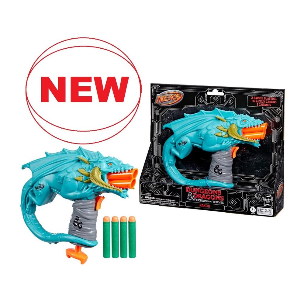 NEW NERF Dungeons & Dragons Rakor Blaster Dart Gun Outdoor Games with Darts $15